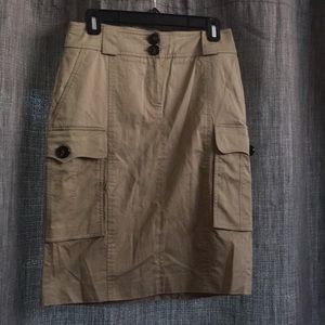 Burberry London khaki safari skirt Cargo Authentic Button Side